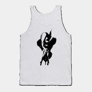 Panda warrior minimal silhouette white Tank Top